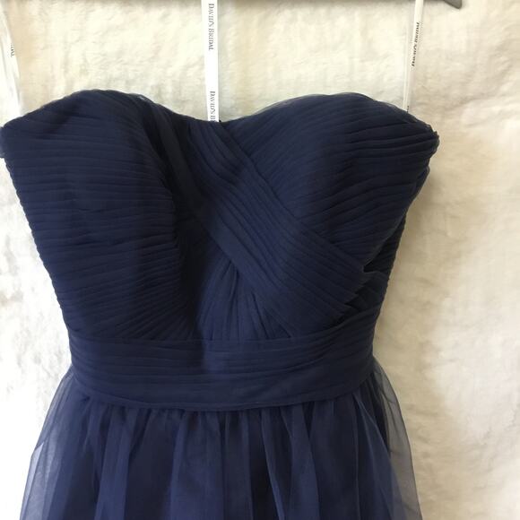 David’s Bridal Blue Strapless Tulle Short Dress - Picture 9 of 16